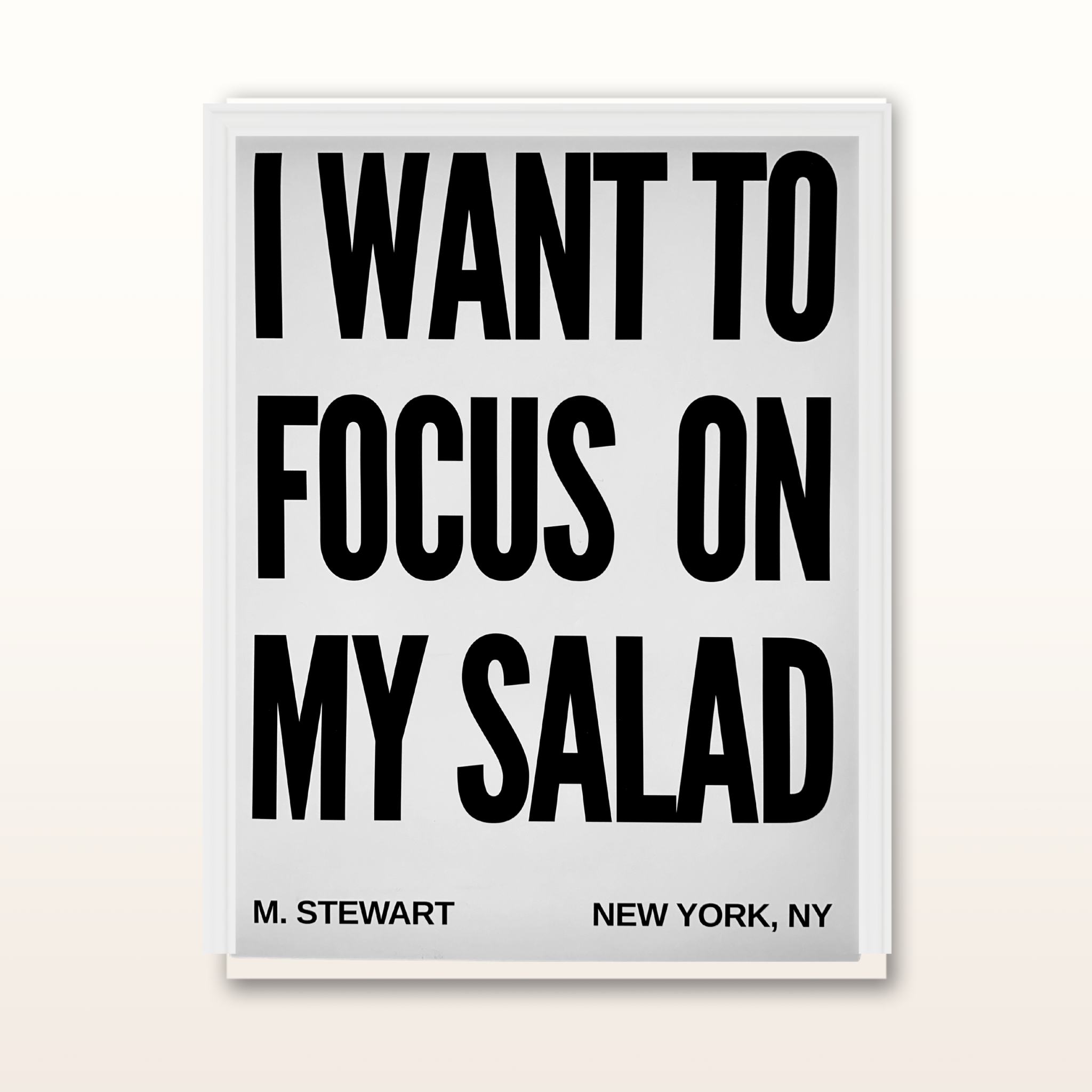 I Want to Focus On My Salad Framed Poster