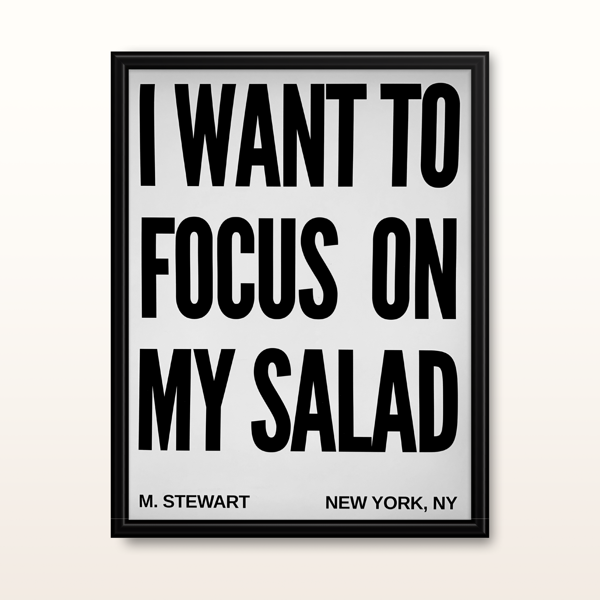 I Want to Focus On My Salad Framed Poster