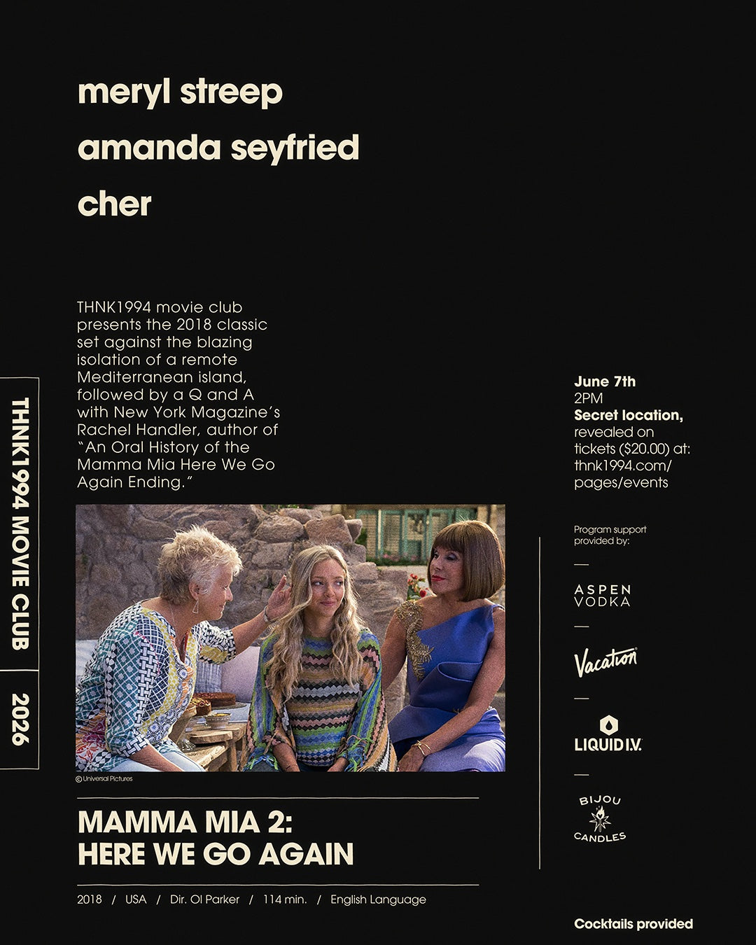 THNK1994 Movie Club: Mamma Mia! Here We Go Again + Discussion w/ Rachel Handler | 21+
